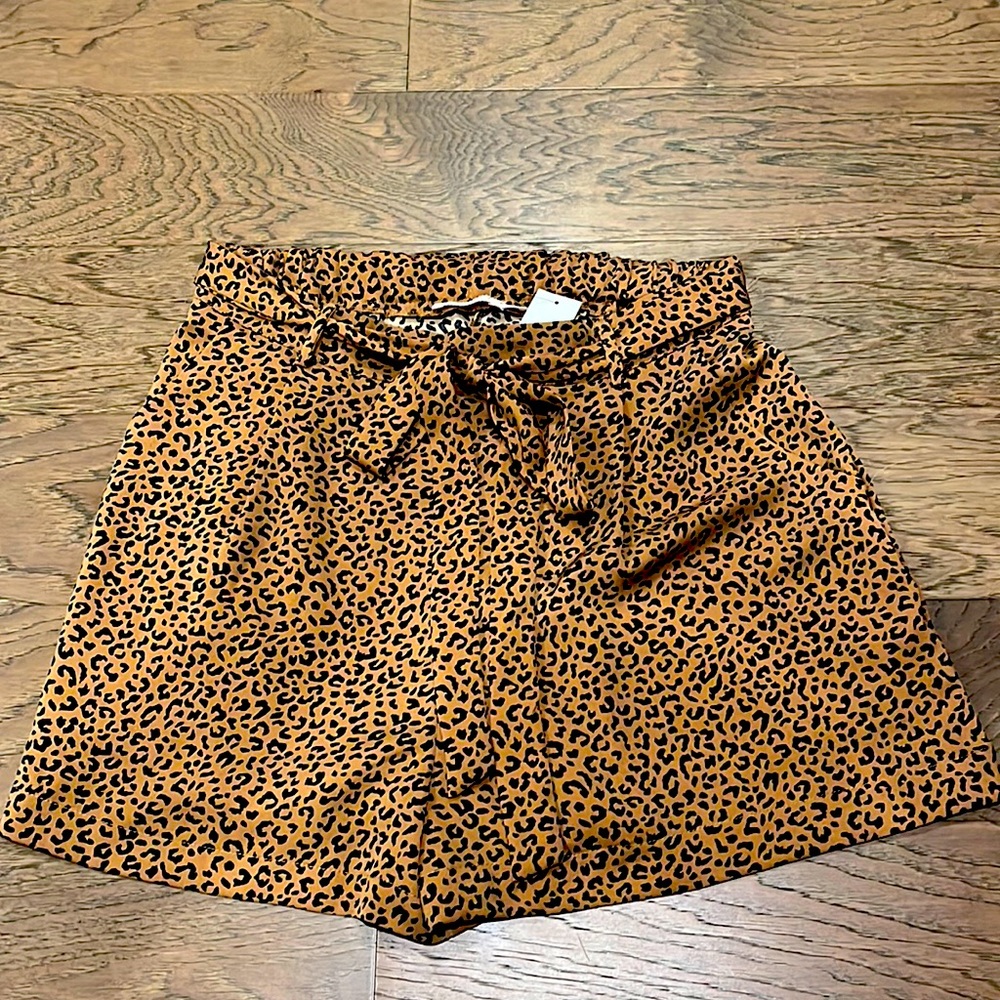 NWT leopard print silk dress shorts!